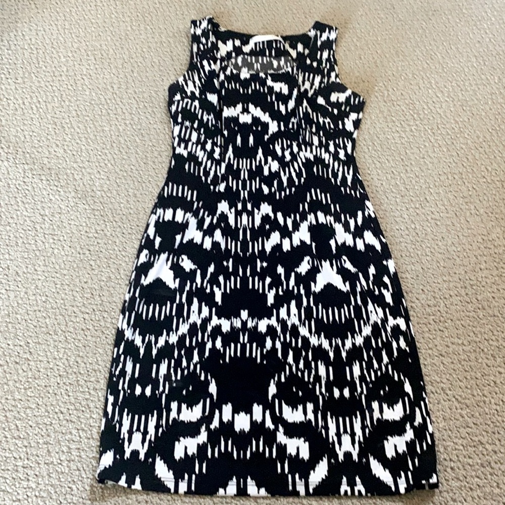 Susana Monaco black and white Ikat dress